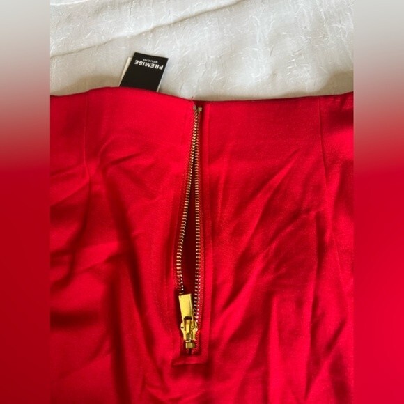 NWT Premise Studio Red Knit Midi Skirt Size 10 - Picture 14 of 15